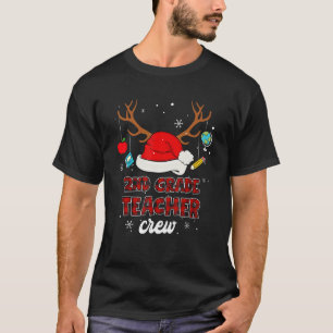 2nd Grade Teacher Crew Santa Hat Stethoscope Chris T-Shirt