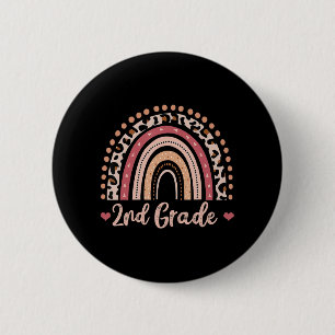 2nd Grade Teacher Fun Rainbow Lover Back To School 6 Cm Round Badge