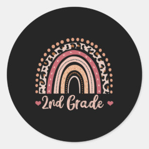 2nd Grade Teacher Fun Rainbow Lover Back To School Classic Round Sticker