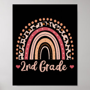 2nd Grade Teacher Fun Rainbow Lover Back To School Poster