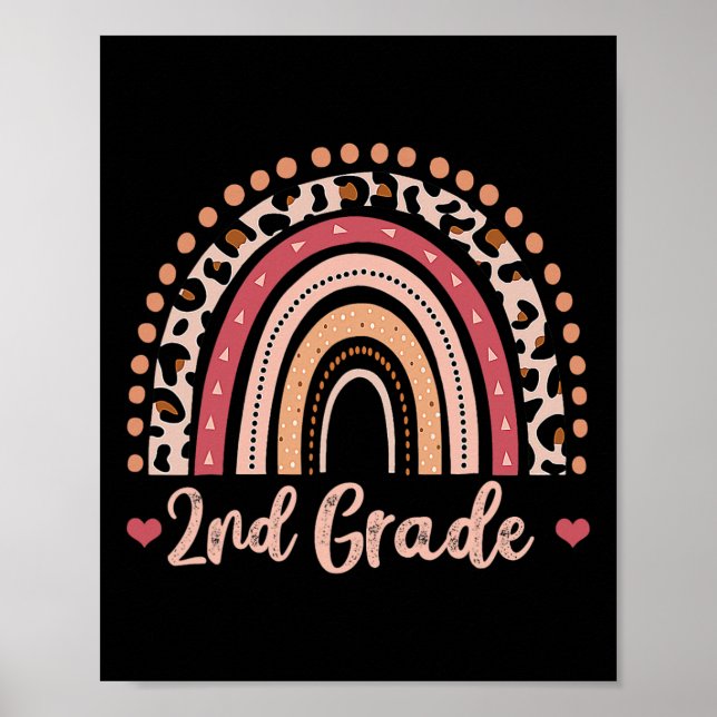 2nd Grade Teacher Fun Rainbow Lover Back To School Poster (Front)