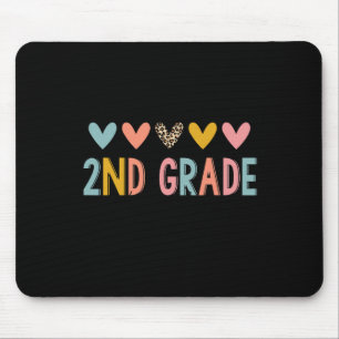 2nd Grade Teacher Leopard Hearts Ck To School  Mouse Mat