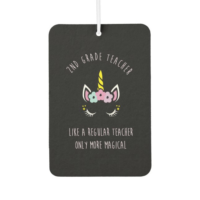 2nd Grade Teacher Like a Regular Teacher Car Air Freshener (Front)
