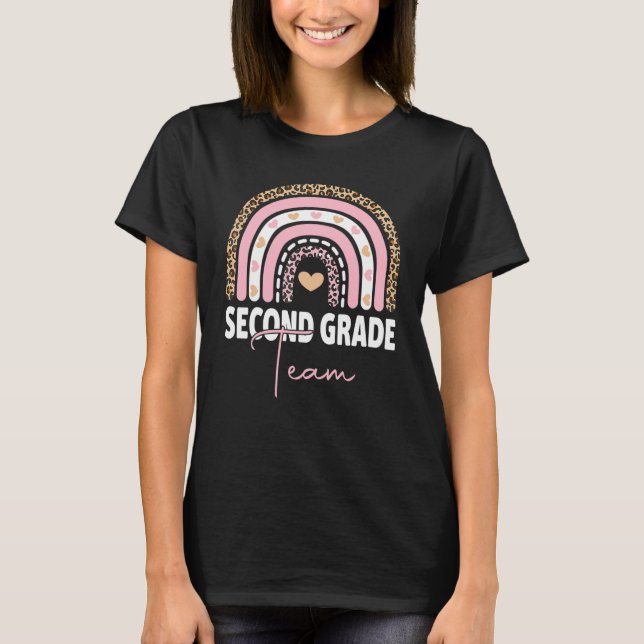 2nd Grade Teacher Rainbow Back To School Hello Sec T-Shirt (Front)