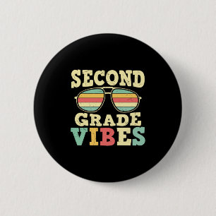 2nd Grade Teacher Second Grade Vibes 6 Cm Round Badge