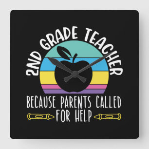2nd Grade Teacher Shirts I Love My Second Graders Square Wall Clock