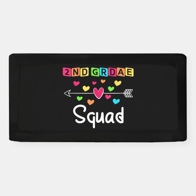 2nd grade Teacher Shirts School Team Second Grade Banner (Horizontal)