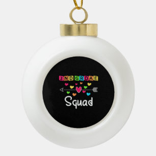 2nd grade Teacher Shirts School Team Second Grade Ceramic Ball Christmas Ornament