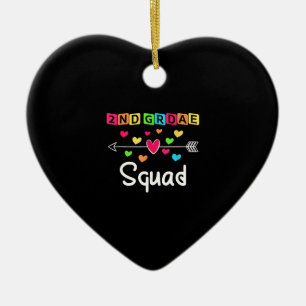 2nd grade Teacher Shirts School Team Second Grade Ceramic Tree Decoration