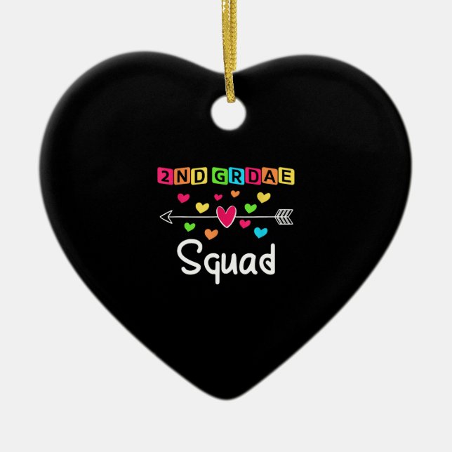 2nd grade Teacher Shirts School Team Second Grade Ceramic Tree Decoration (Front)
