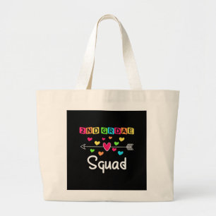 2nd grade Teacher Shirts School Team Second Grade Large Tote Bag