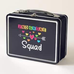 2nd grade Teacher Shirts School Team Second Grade Metal Lunch Box
