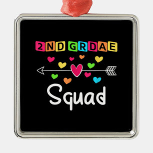 2nd grade Teacher Shirts School Team Second Grade Metal Tree Decoration