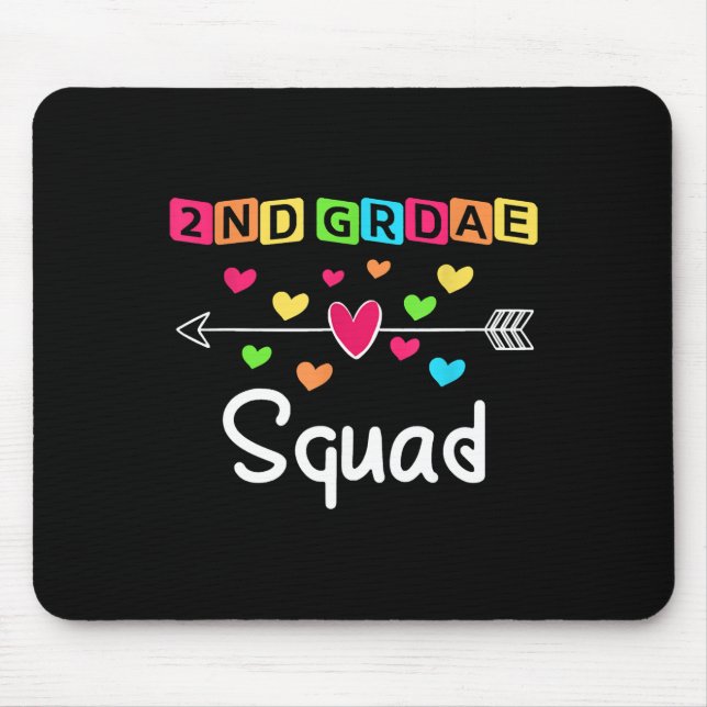 2nd grade Teacher Shirts School Team Second Grade Mouse Mat (Front)