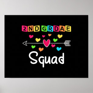2nd grade Teacher Shirts School Team Second Grade Poster