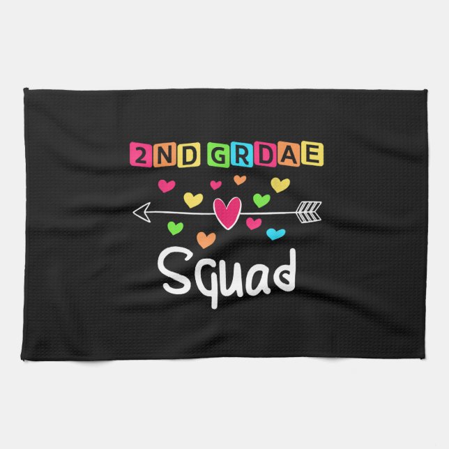 2nd grade Teacher Shirts School Team Second Grade Tea Towel (Horizontal)