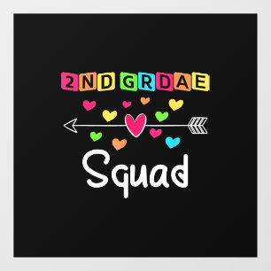 2nd grade Teacher Shirts School Team Second Grade Window Cling