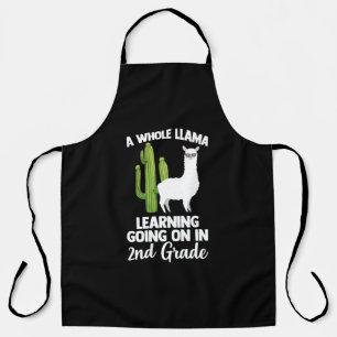 2nd Grade Teacher Student Kids Back To School Llam Apron