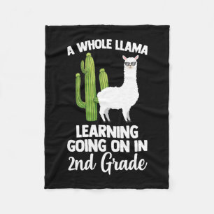 2nd Grade Teacher Student Kids Back To School Llam Fleece Blanket