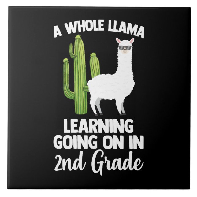 2nd Grade Teacher Student Kids Back To School Llam Tile (Front)