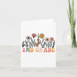 2nd Grade Teacher Wildflower Floral Back To School Card