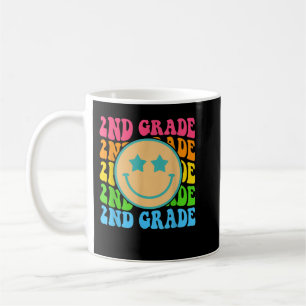 2nd Grade Teachers Back To School Retro Face Happy Coffee Mug