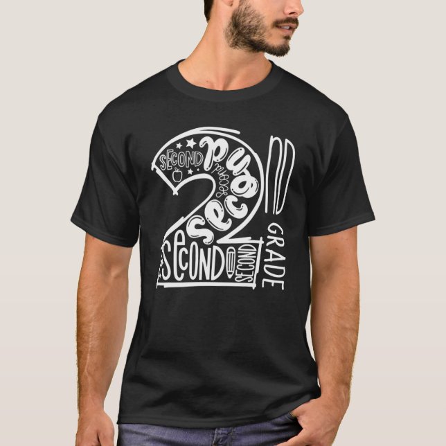 2nd Grade Typography Team Second Grade  Back To Sc T-Shirt (Front)