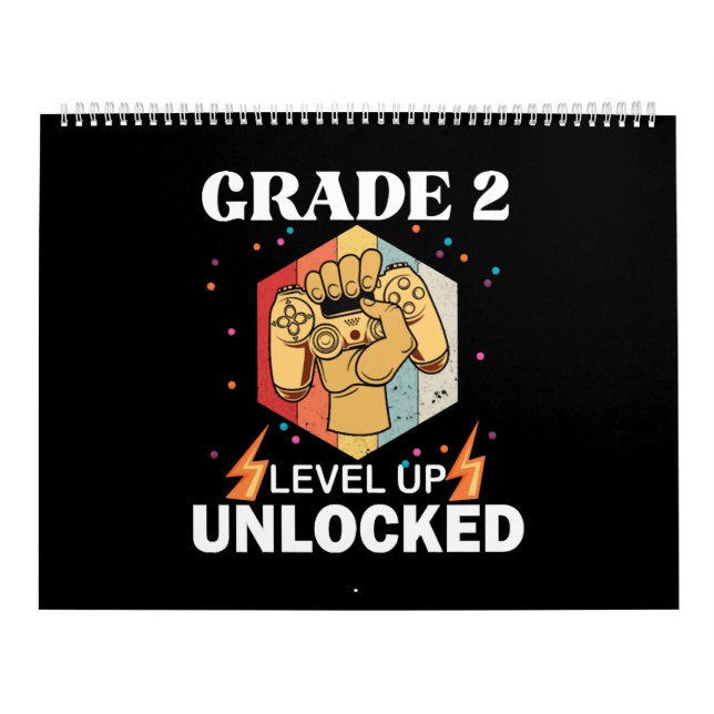 2nd Grade Unlocked Level Up Back To School First Calendar (Cover)