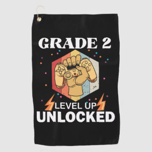 2nd Grade Unlocked Level Up Back To School First Golf Towel