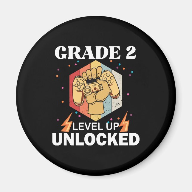 2nd Grade Unlocked Level Up Back To School First Magnet (Front)
