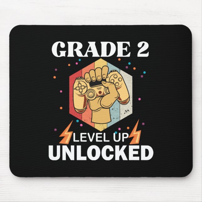 2nd Grade Unlocked Level Up Back To School First Mouse Mat (Front)