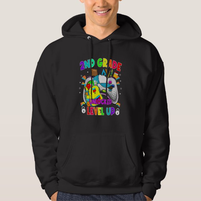 2nd Grade Unlocked Level Up Video Game First Day O Hoodie (Front)