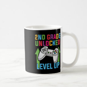 2nd Grade Unlocked Level Up Video Gamer Boys Back  Coffee Mug