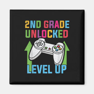2nd Grade Unlocked Level Up Video Gamer Boys Back Magnet