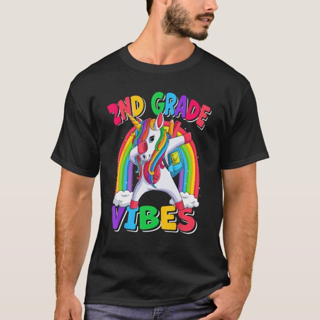 2nd Grade Vibes Dabbing Unicorn Back to School Kid T-Shirt (Front)