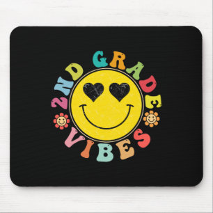 2nd Grade Vibes Happy Face Smile Gift Ck To School Mouse Mat