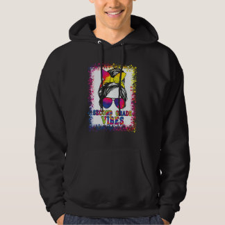 2nd Grade Vibes Messy Bun Back To School Kids Girl Hoodie