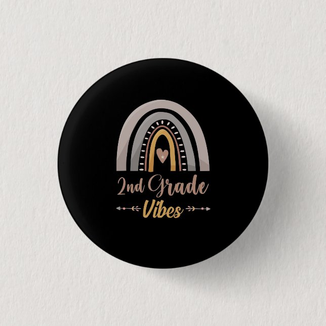 2nd Grade Vibes Second Grade Back to School 3 Cm Round Badge (Front)
