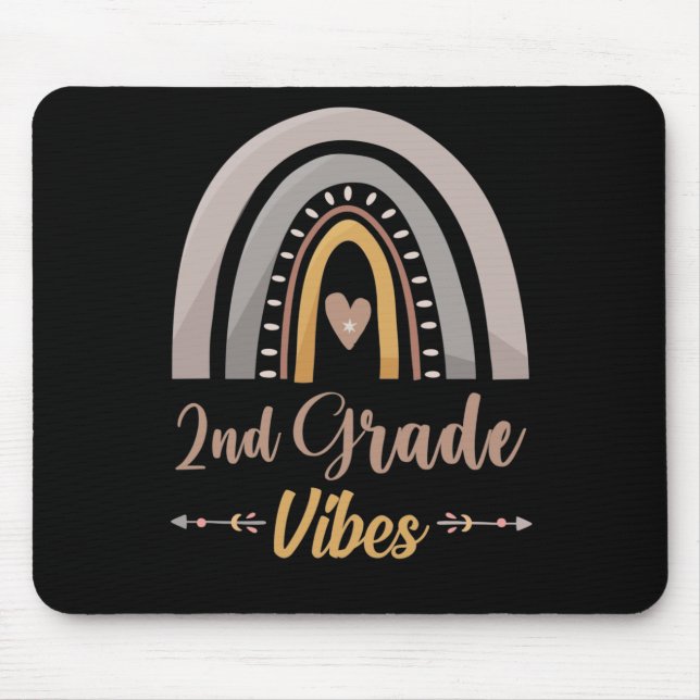 2nd Grade Vibes Second Grade Back to School Mouse Mat (Front)
