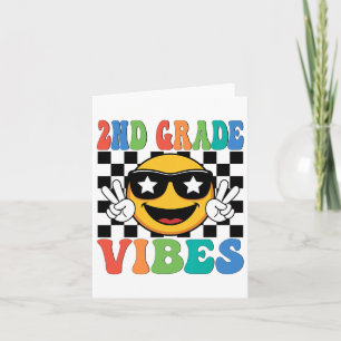 2nd Grade Vibes Second Grade Teacher Boy Girl Back Card