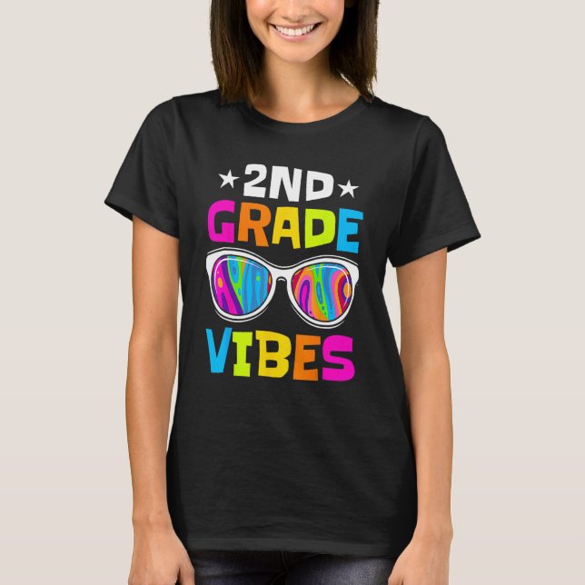 2nd Grade Vibes Sunglasses Back To School  Student T-Shirt (Front)