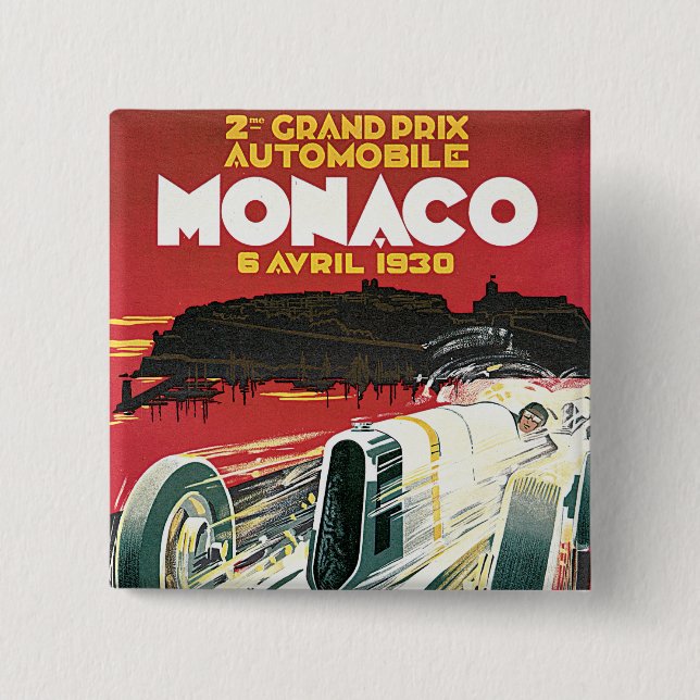 2nd Grand Prix de Monaco 15 Cm Square Badge (Front)