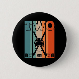 2nd Hockey Birthday 2 Year Old 2yr Boys Girl Birth 6 Cm Round Badge