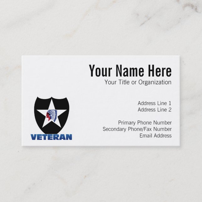 2nd ID Veteran Business Card (Front)