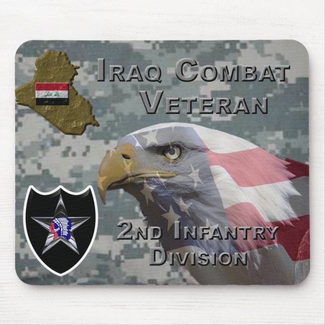 2nd Infantry Div Iraq Combat Veteran Mouse Mat (Front)