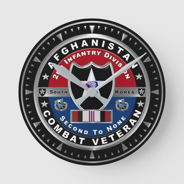 2nd Infantry Division “Afghanistan Combat Veteran” Round Clock (Front)