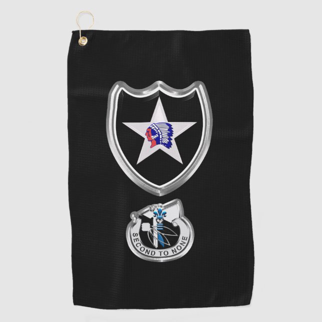 2nd Infantry Division Customised Patch Insignia Golf Towel (Front)
