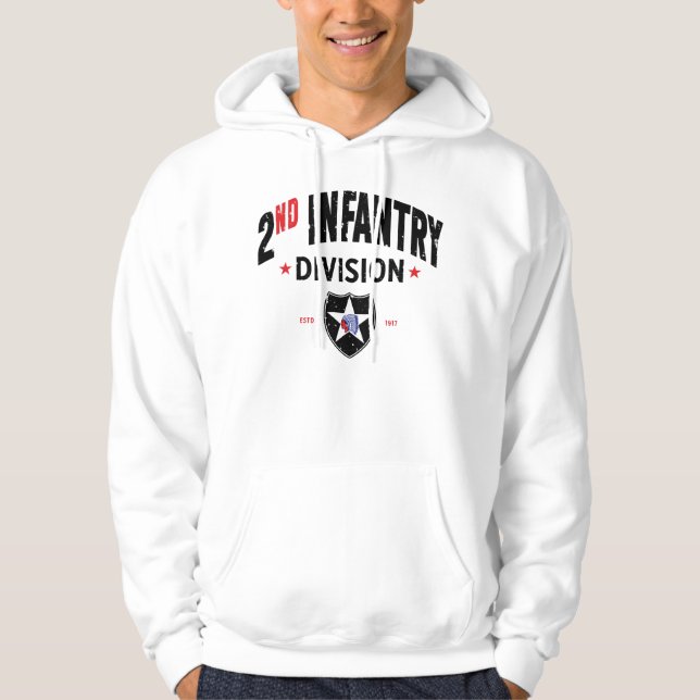 2nd Infantry Division "Indianhead" Distressed Hoodie (Front)