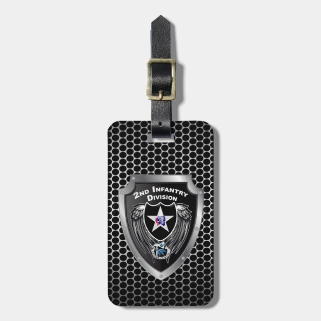 2nd Infantry Division “Indianhead Division” Luggage Tag (Front Vertical)