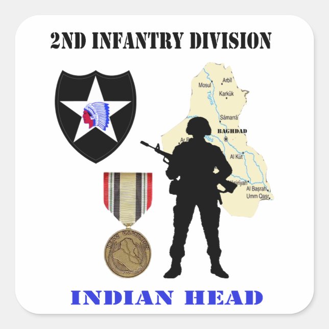 2nd Infantry Division Iraq War Vet Stickers (Front)